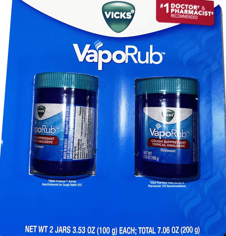 Dầu bôi ấm ngực Vicks VapoRub Cough Suppressant Ointment 100g set 2 hộp