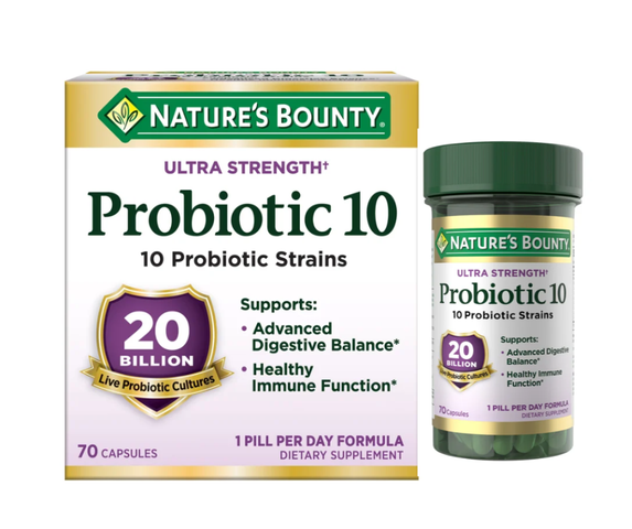 Hỗ trợ hệ tiêu hóa và đường ruột Nature’s Bounty Probiotic 10 70 viên