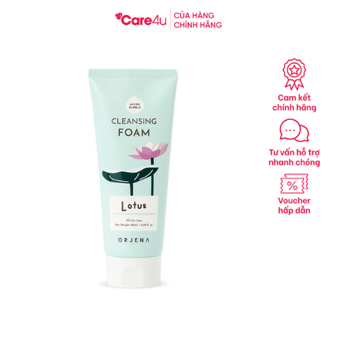 Sữa Rửa Mặt Orjena Chiết Xuất Sen Hồng 180ML - Sạch Da, Không Chứa Hóa Chất Độc Hại, Dành Cho Mọi Loại Da