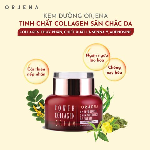 Kem Dưỡng Giảm Nếp Nhăn Orjena Power Collagen 50ML - Dưỡng Ẩm, Săn Chắc Da, Giúp Da Căng Bóng Tươi Trẻ