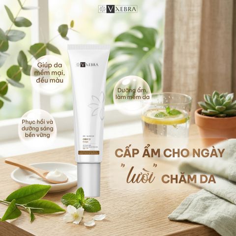 Kem dưỡng Vxebra - Giúp: dưỡng ẩm, làm mềm da. Giúp làm mờ vết: thâm, nám, sạm, nhăn da, cho làn da mềm mịn, đều màu và tươi sáng hơn. Góp phần giúp ngăn ngừa các dấu hiệu của lão hóa sớm trên da.