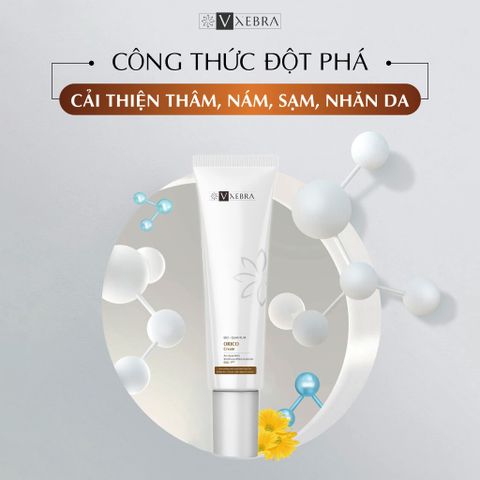 Kem dưỡng Vxebra - Giúp: dưỡng ẩm, làm mềm da. Giúp làm mờ vết: thâm, nám, sạm, nhăn da, cho làn da mềm mịn, đều màu và tươi sáng hơn. Góp phần giúp ngăn ngừa các dấu hiệu của lão hóa sớm trên da.