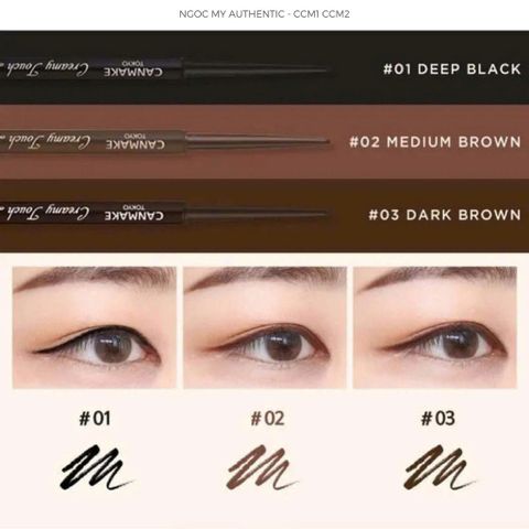 Chì kẻ mắt lâu trôi chống nước Canmake Creamy Touch Liner