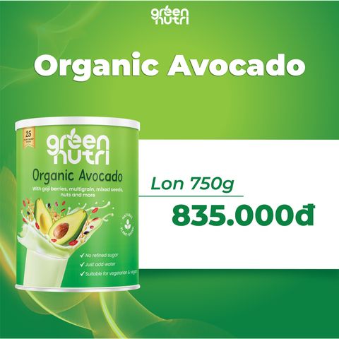 Sữa Hạt Ngũ Cốc Organic Avocado 750g - Hỗ Trợ Sức Khỏe Khối Cơ - Thương Hiệu Nhập Khẩu Singapore, Dinh Dưỡng Thuần Chay
