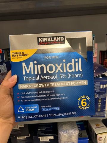 Bọt giúp mọc tóc Kirkland Signature Hair Regrowth Treatment Minoxidil Foam Hộp 60g x6 ống 649632