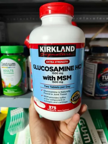 Viên uống bổ khớp của Mỹ Kirkland Signature Glucosamine with MSM 375 viên 649656