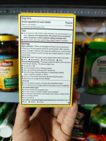 Viên giảm đau và ngăn ngừa nhồi máu cơ tim Bayer Low Dose Aspirin 81mg 365 viên