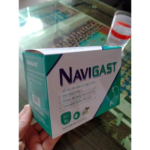 Bảo vệ niêm mạc dạ dày NaviGast hộp 20 gói đau thượng vị, ợ chua, đầy bụng nóng rát, trào ngược dạ dày thực quản