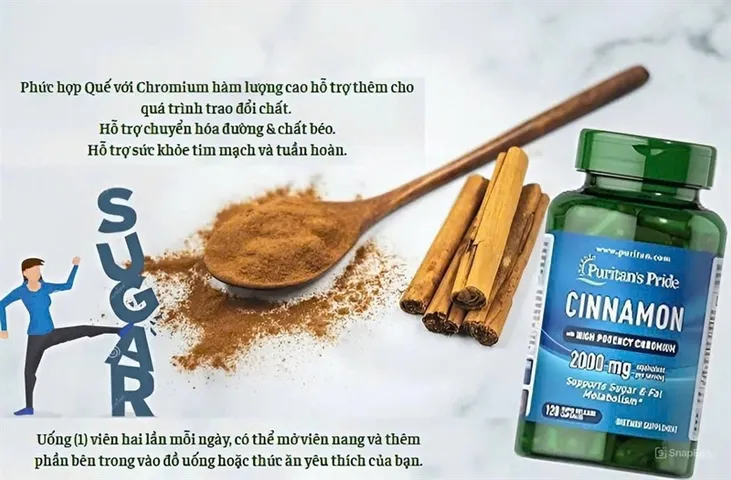 Viên Uống Puritan’s Pride Cinnamon Chromium 120 Viên – hỗ trợ chuyển hóa