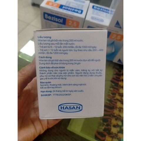 Bù nước và điện giải Bezisol 2.5 hộp 30 gói vị Dừa