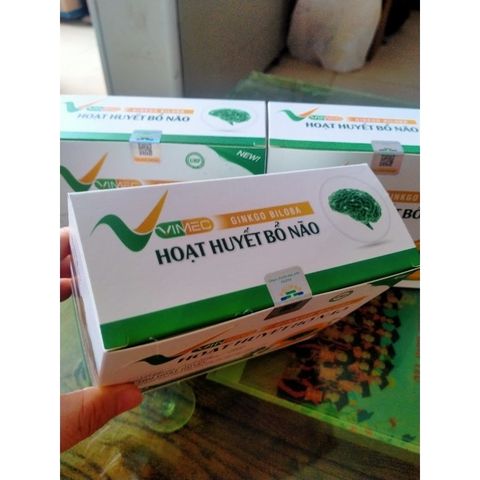 Hoạt huyết bổ não Vimec Ginkobiloba tăng cường tuần hoàn máu não,tan cục máu đông, cải thiện giấc ngủ hộp 100viên