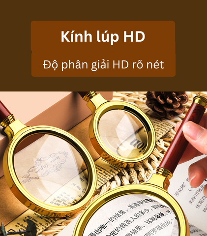 Kính Lúp Phân Giải HD Phóng Đại 6 Lần Gọng Kim Loại Cao Cấp
