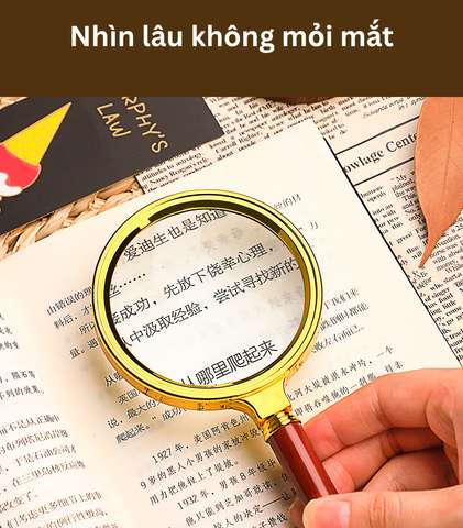 Kính Lúp Phân Giải HD Phóng Đại 6 Lần Gọng Kim Loại Cao Cấp