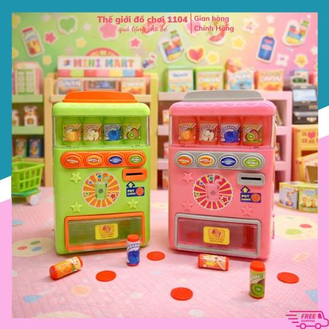 Đồ chơi máy bán nước tự động cho bé kèm xu và lon nước mini giúp bé tăng kỹ năng vận động tinh