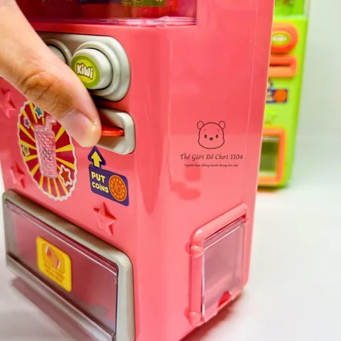 Đồ chơi máy bán nước tự động cho bé kèm xu và lon nước mini giúp bé tăng kỹ năng vận động tinh