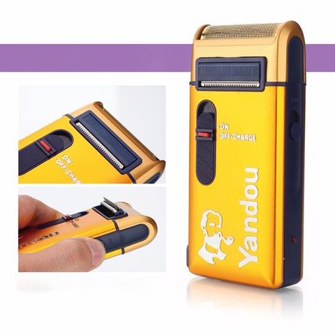 Máy cạo râu Màu Vàng,  Máy cạo râu khô Dùng pin Sạc tiện lợi, cạo râu màu vàng