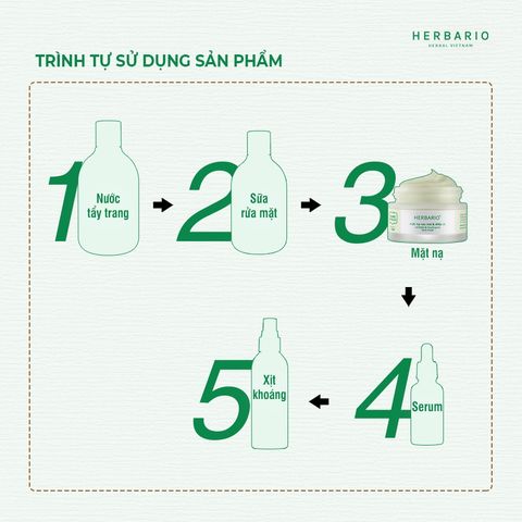 Mặt nạ Rau Má & Diếp Cá giảm dầu, mụn Herbario 30ml thuần chay chính hãng