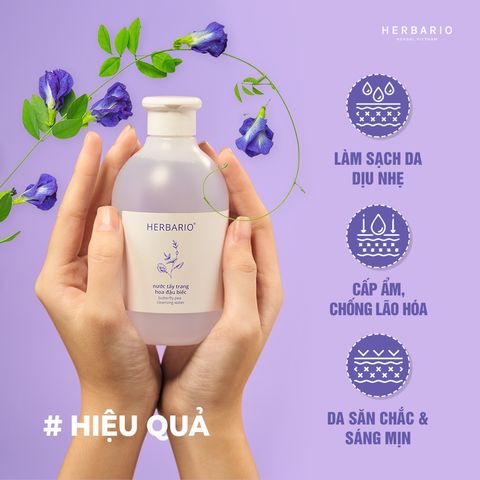 Nước tẩy trang Hoa Đậu Biếc Herbario 300ml thuần chay