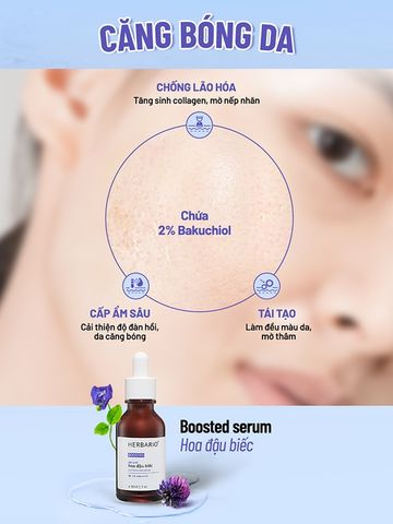 Serum Boosted hoa đậu biếc hỗ trợ tái tạo, cấp ẩm da 30ml