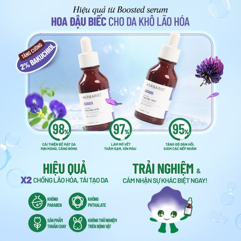 Serum Boosted hoa đậu biếc hỗ trợ tái tạo, cấp ẩm da 30ml