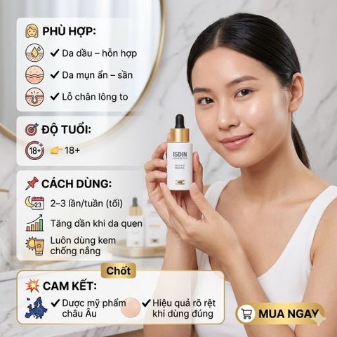 Serum Tái Tạo Da ISDIN ISDINCEUTICS Salicylic Renewal 30ml - Giúp Làm Sáng Da, Mờ Vết Thâm và Ngừa Mụn Hiệu Quả