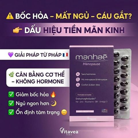 Viên Uống Nội Tiết Tố Manhae Pháp 90 Viên – Hỗ Trợ Cân Bằng Nội Tiết, Đẹp Da, Giảm Khô Hạn
