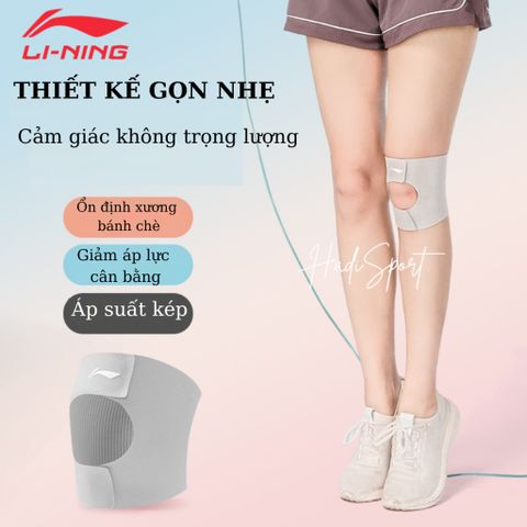 Bó gối thể thao LINING mỏng nhẹ bảo vệ khớp gối, hỗ trợ phục hồi chấn thương khớp gối mã LDEU264