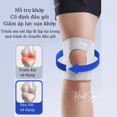 Bó gối thể thao LINING mỏng nhẹ bảo vệ khớp gối, hỗ trợ phục hồi chấn thương khớp gối mã LDEU264