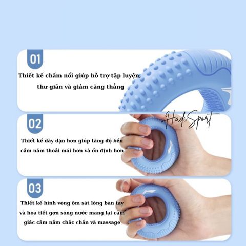 Vòng silicon tập cơ tay LINING cao cấp silicon nguyên khối giúp luyện tập sức mạnh ngón tay LJSU344