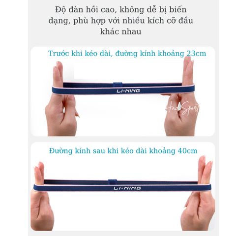 Băng đô thể thao Lining mỏng nhẹ, thoáng khí, ngăn mồ hôi, độ đàn hồi cao mã LDEP355