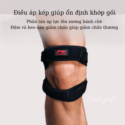 Đai quấn bảo vệ xương bánh chè Lining phiên bản điều áp kép bảo vệ khớp gối mã AQAH256
