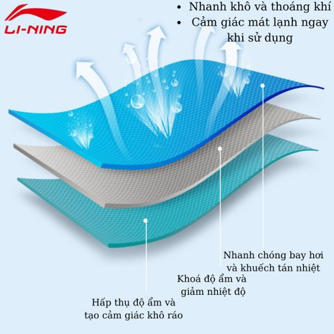 Khăn thể thao lạnh Lining khăn lạnh thoáng nhẹ mềm mại thấm mồ hôi tốt mát lạnh khi sử dụng LNQT793