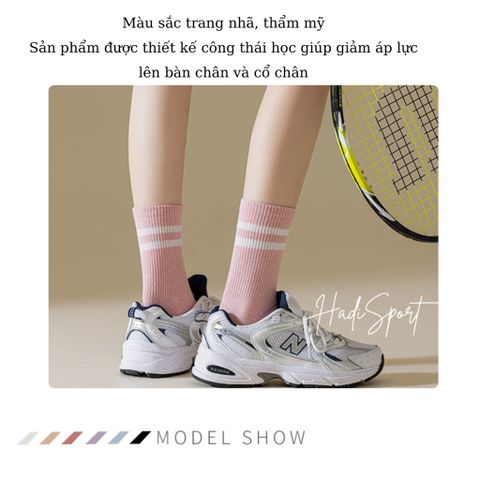Tất thế thao nữ tất thời trang phong cách Hàn Quốc độ đàn hồi cao chống trượt thoáng khí thấm mồ hôi