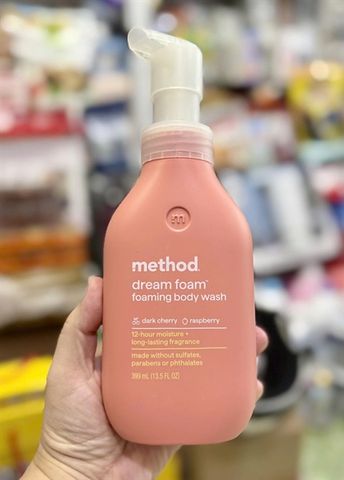 Sữa Tắm Tạo Bọt Method Dark Cherry + Raspberry 399ml – làm sạch dưỡng ẩm da