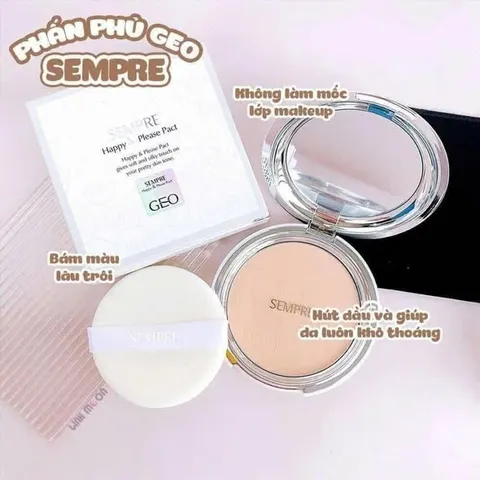 Phấn Phủ Bột Sempre Geo #01 Natural Beige – mịn da kiềm dầu