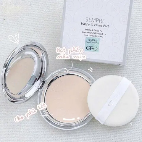 Phấn Phủ Bột Sempre Geo #01 Natural Beige – mịn da kiềm dầu