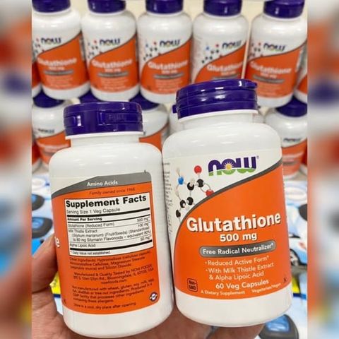 Viên Uống Glutathione NOW 500mg 60 Viên – bổ sung dinh dưỡng