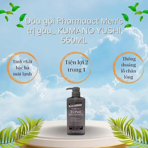 (Nhật) Dầu Gội Xả Nam 2 trong 1 Pharmaact Giảm Gàu Ngứa