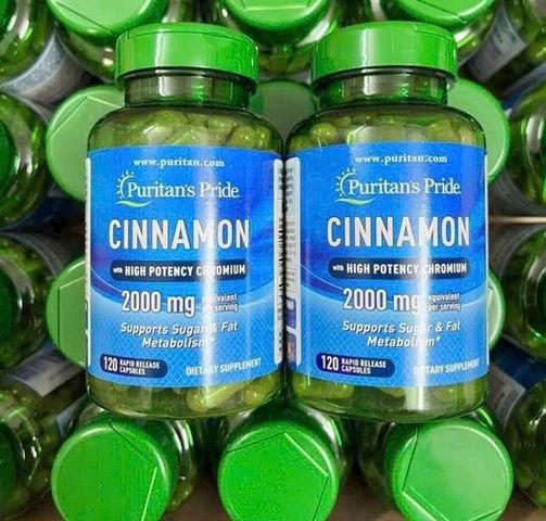 Viên uống Puritan Pride Cinnamon Chromium 120 viên hỗ trợ chuyển hóa