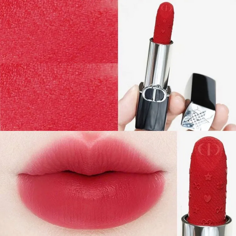 (Cao cấp)Son Lì Dior Rouge Dior Couture Lipstick Velvet Limited Edition New Years 2026 Màu 808 Red Dream Đỏ Hồng Chính hãng