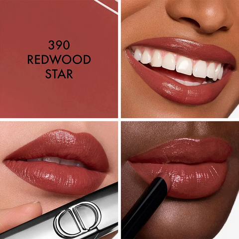 (Cao cấp)Son Dior Rossetti Lip Rouge Dior On Stage Slim Lipstick 390 Redwood Star Màu Đỏ Đất Chính hãng