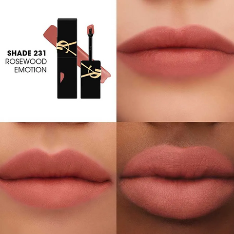 (Cao cấp)Son Kem Bóng Yves Saint Laurent YSL Tim The Inks Vinyl Blur 231 Rosewood Emotion Màu Nâu Nude, 5.5ml Chính hãng