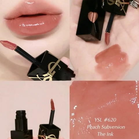 (Cao cấp)Son Kem Yves Saint Laurent YSL The Inks Vinyl Cream 620 Peach Subversion Màu Cam Đào Chính hãng