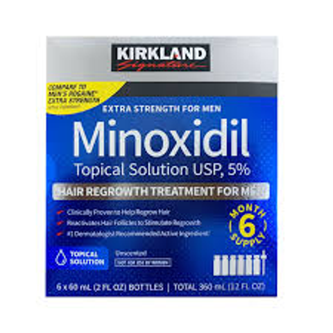 Minoxidil 5% Kirk-land Dung Dịch Mọc Râu Và Tóc Hiệu Quả Của Mỹ Hộp 6 Chai 