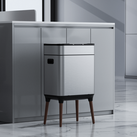 Thùng rác cảm ứng ELPHECO nắp inox 20 L có thùng rác rời bên trong, có chân & khử mùi ozone