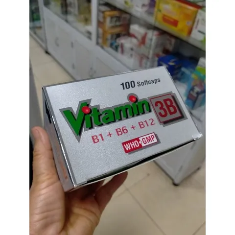 Vitamin 3B {B1+B 6+B 12} hộp 10 vỉ× 10 viên nang mềm tăng cường sức khỏe, nâng cao sức đề kháng,Tê bì chân tay