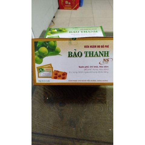 Bảo Thanh viên ngậm không đườngvỉ 5 viên bổ phế, trừ ho, hóa đờm ann toànn cho người kiêng đường