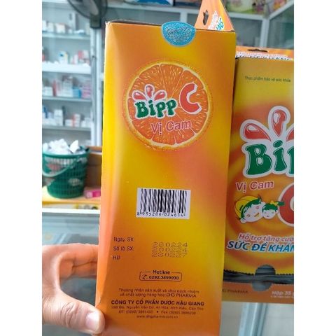 Viên ngậm vitamin C Bipp vị Cam hỗ trợ tăng cường sức đề kháng, bảo vệ thành up mạch gói/10 viên