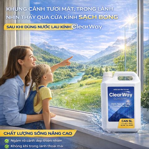 Nước Lau Kính ClearWay GlassPro 5L, 10L - Dung Dịch Làm Sạch Cao Cấp, Chống Ăn Mòn, An Toàn Cho Môi Trường