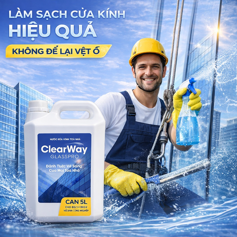 Nước Lau Kính ClearWay GlassPro 5L, 10L - Dung Dịch Làm Sạch Cao Cấp, Chống Ăn Mòn, An Toàn Cho Môi Trường